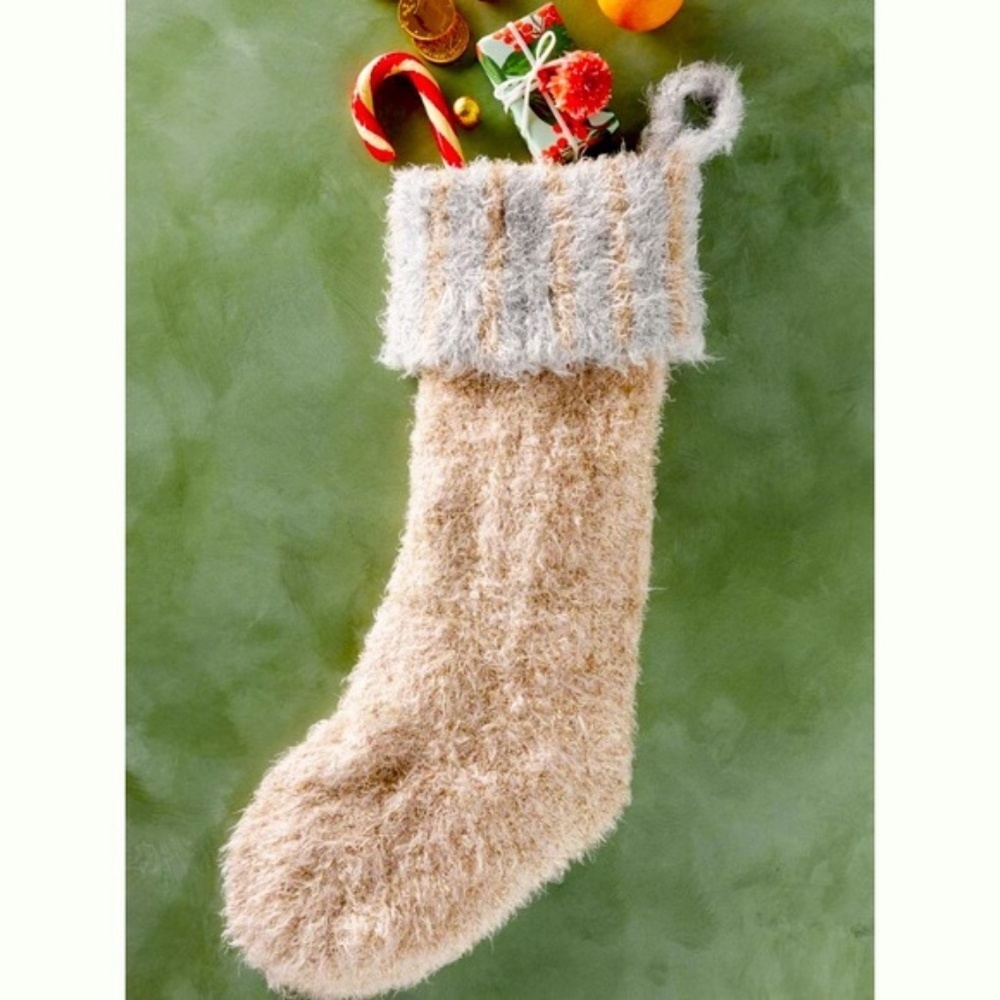 NWT Anthropologie Lorelle Metallic Christmas Stocking